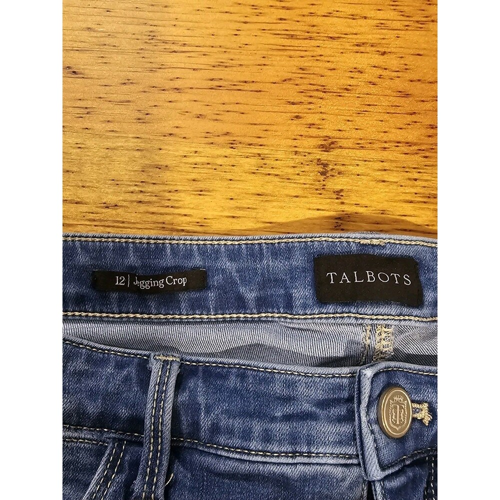 Talbots Crop Jeggings Size 12 Blue Stretch Denim High Rise Skinny Ankle EUC - Picture 7 of 7